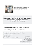 9 Gennaio Supervisione di Casi Clinici 